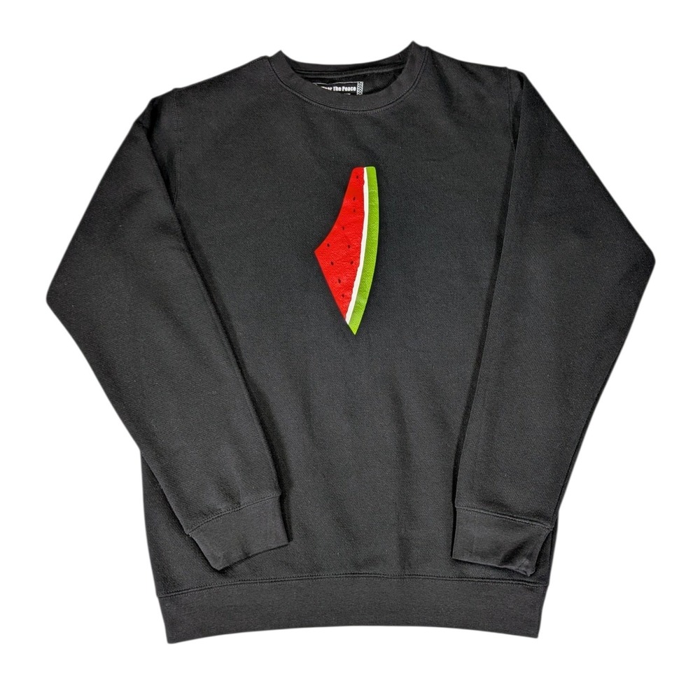 Wear The Peace Watermelon Graphic Sweatshirt Black Mens Size M Style 6925